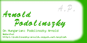 arnold podolinszky business card